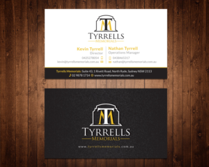 Business Card Design by Shahin Hossen for Tyrrells Memorials | Design: #12711201