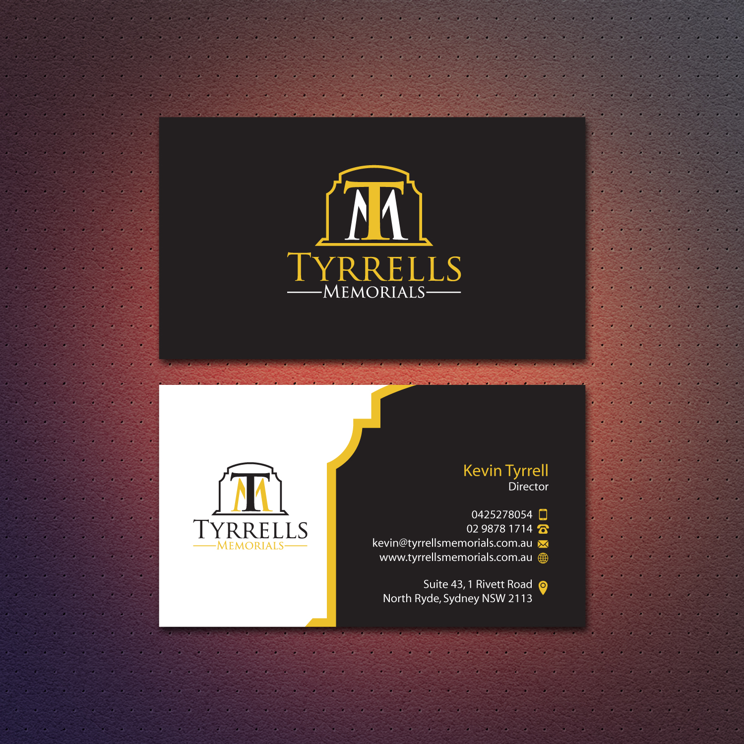Business Card Design by Dezero for Tyrrells Memorials | Design #12691936