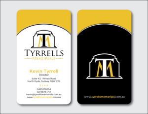 Business Card Design by Verified artistry (Design garden) for Tyrrells Memorials | Design: #12650865