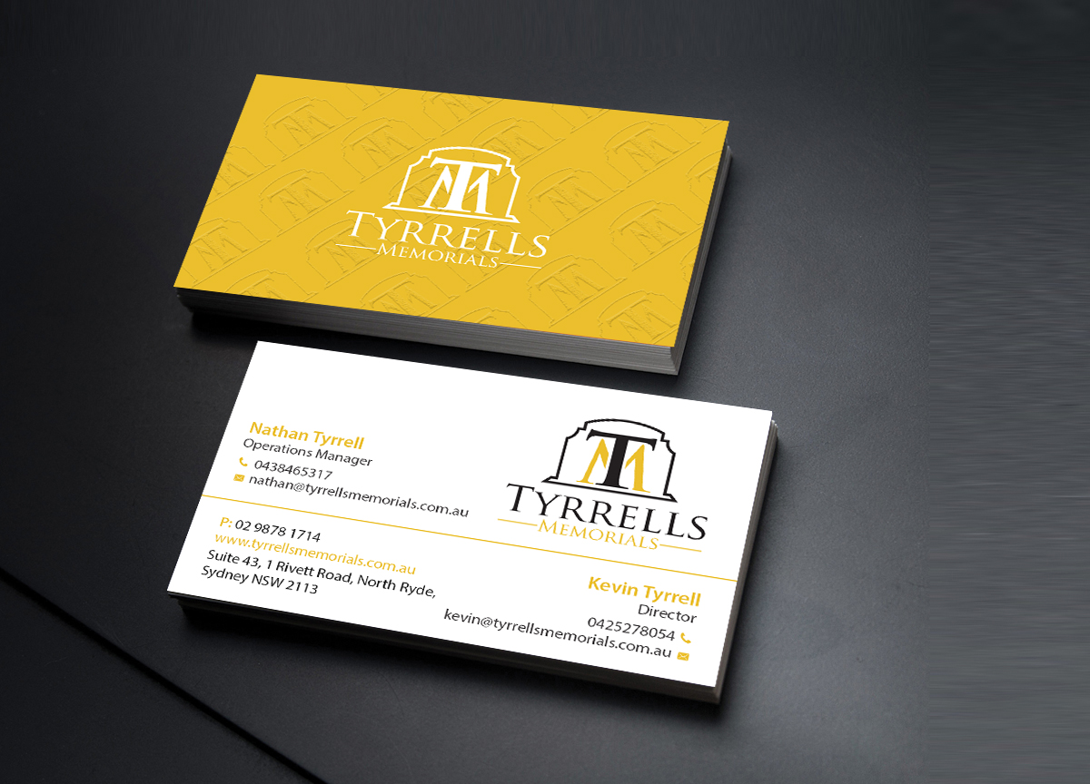 Business Card Design by Creations Box 2015 for Tyrrells Memorials | Design #12659560