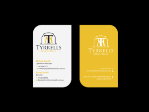 Business Card Design by Creations Box 2015 for Tyrrells Memorials | Design: #12659580
