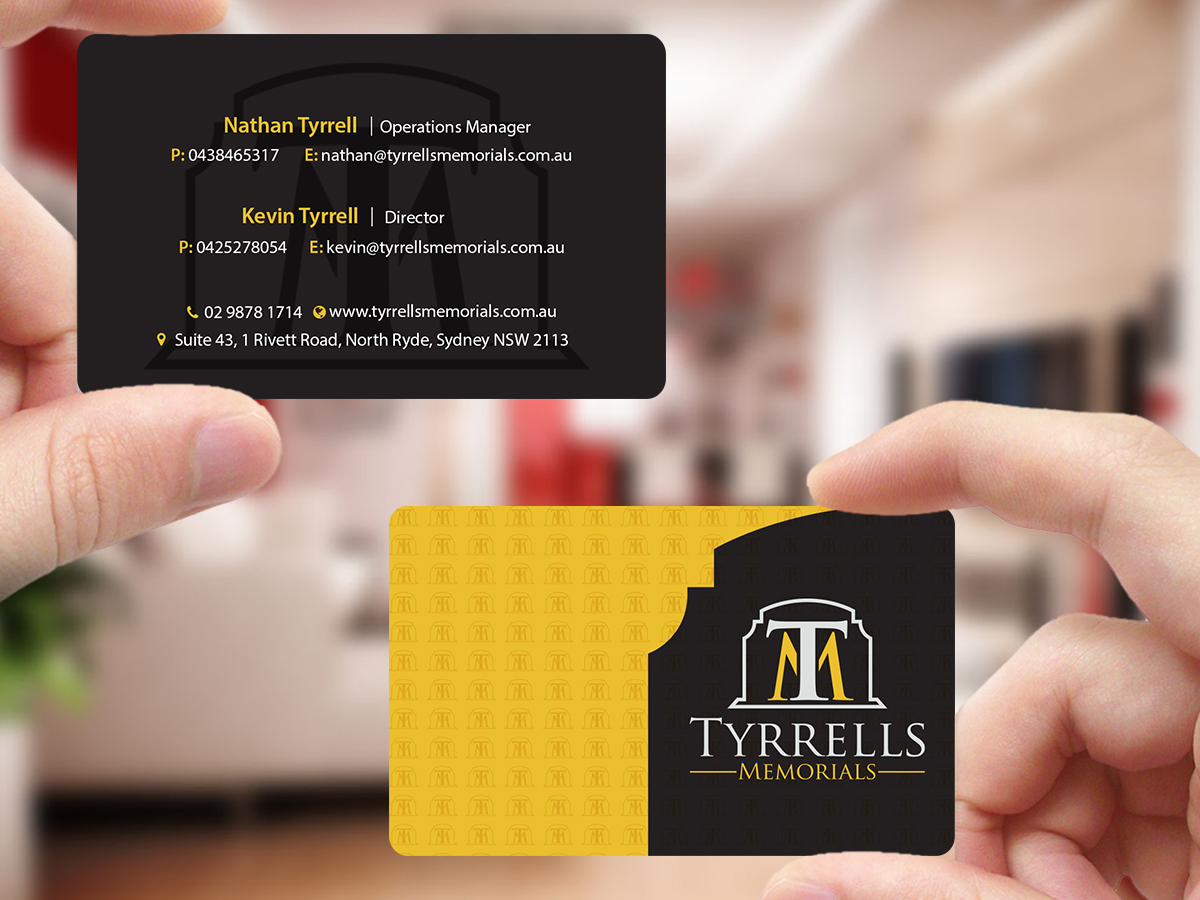 Business Card Design by Creations Box 2015 for Tyrrells Memorials | Design #12659582