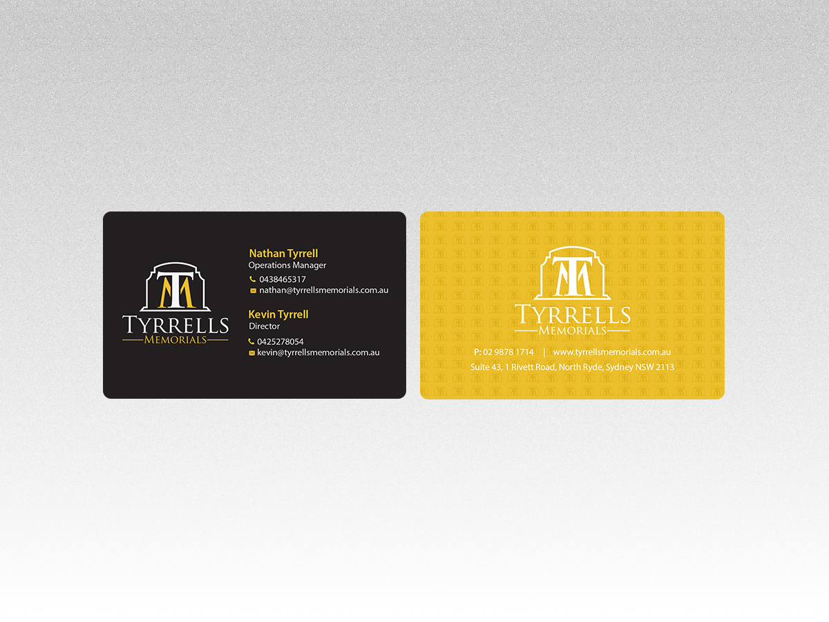 Business Card Design by Creations Box 2015 for Tyrrells Memorials | Design #12659586