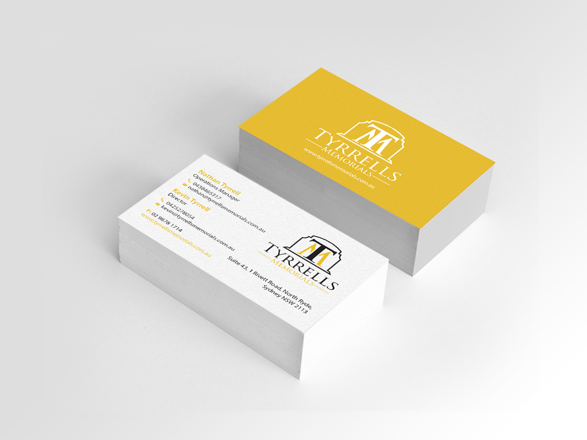 Business Card Design by Creations Box 2015 for Tyrrells Memorials | Design #12659587