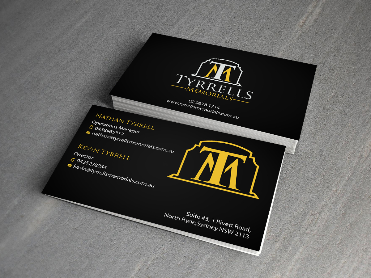 Business Card Design by Creations Box 2015 for Tyrrells Memorials | Design #12659597