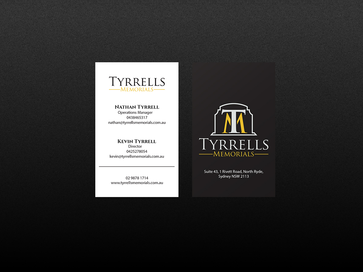 Business Card Design by Creations Box 2015 for Tyrrells Memorials | Design #12659599