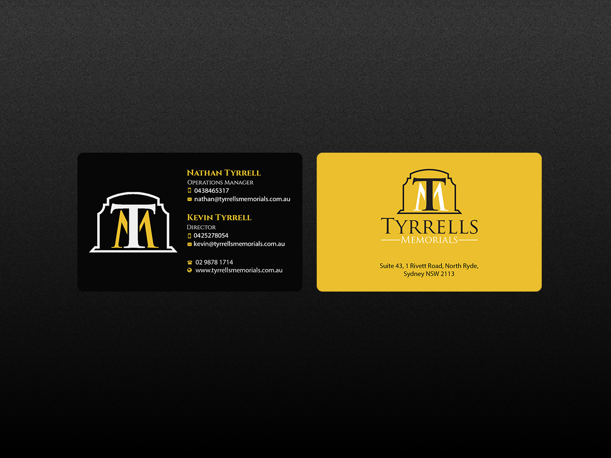Visitenkarten-Design von Creations Box 2015 für Tyrrells Memorials | Design #12659603