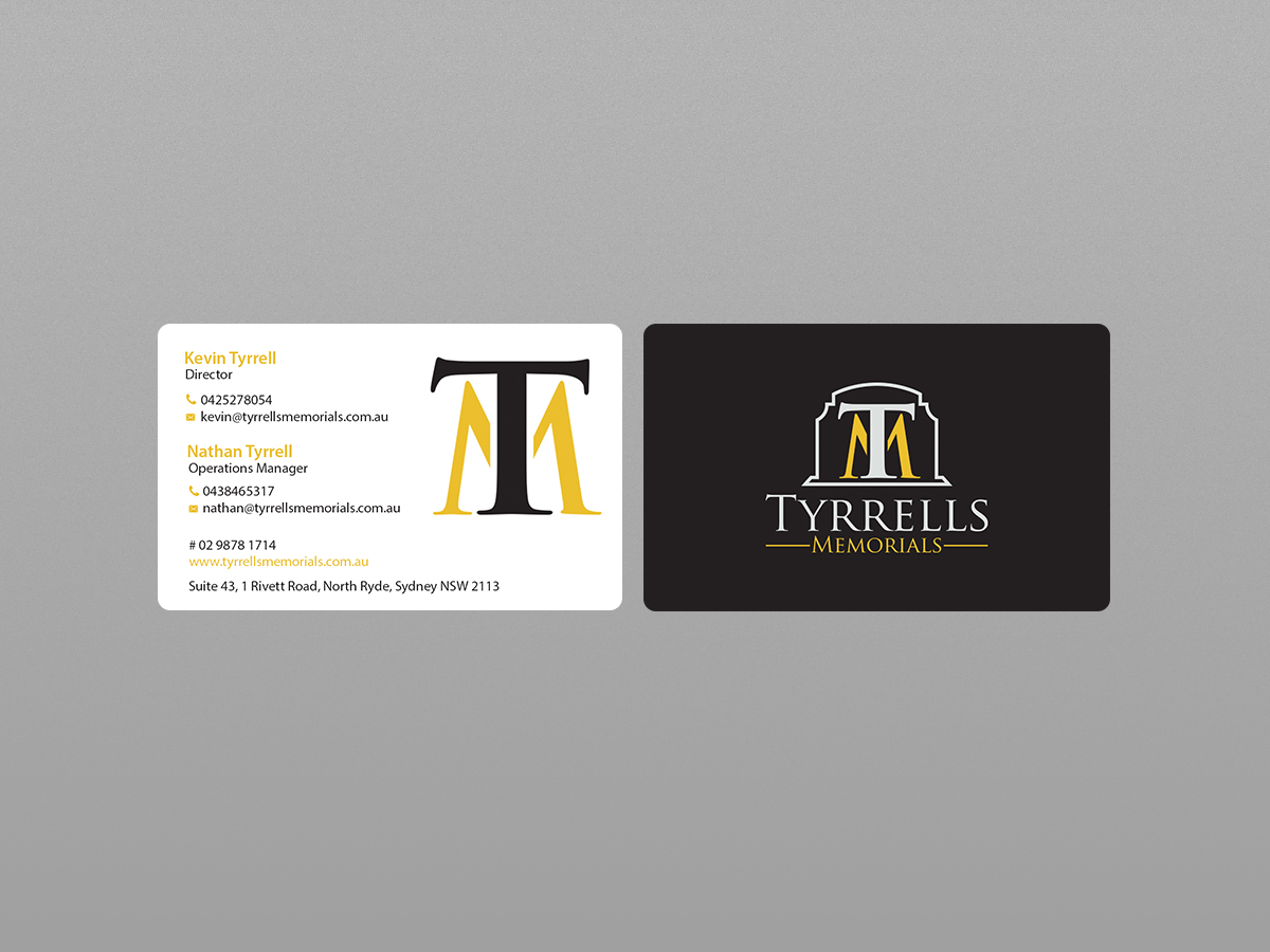 Business Card Design by Creations Box 2015 for Tyrrells Memorials | Design #12678923
