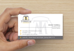Business Card Design by instudio for Tyrrells Memorials | Design: #12657387