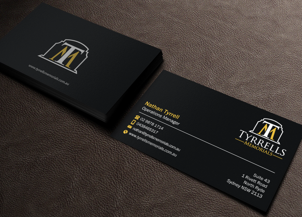 Visitenkarten-Design von Brand aid für Tyrrells Memorials | Design #12650923