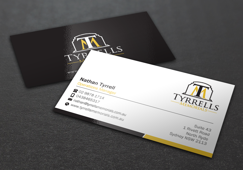Business Card Design by Brand aid for Tyrrells Memorials | Design #12650926