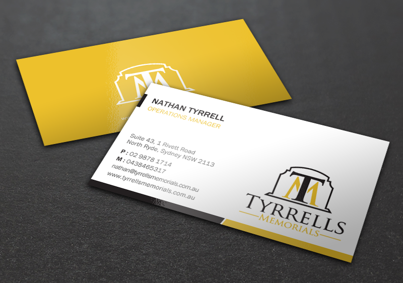 Diseño de Tarjeta de Presentación por Brand aid para Tyrrells Memorials | Diseño #12650929