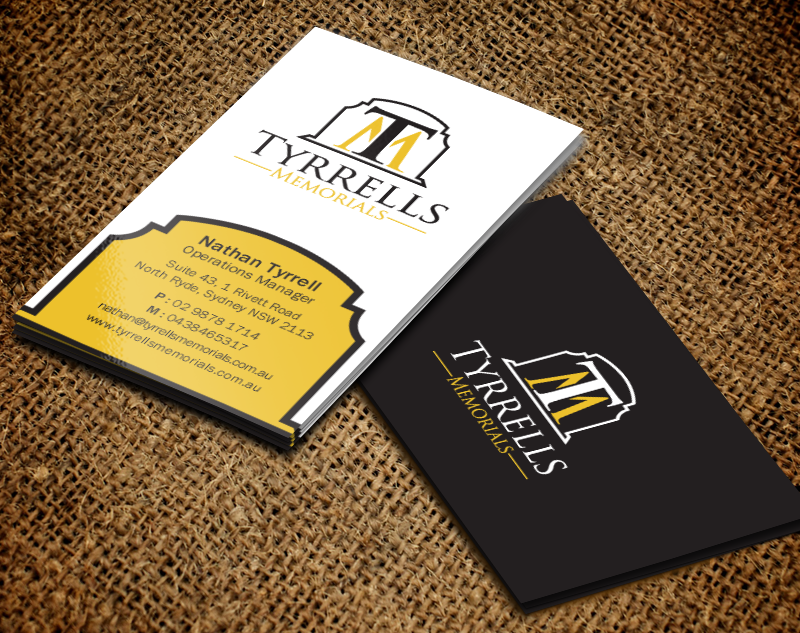 Diseño de Tarjeta de Presentación por Brand aid para Tyrrells Memorials | Diseño #12650939