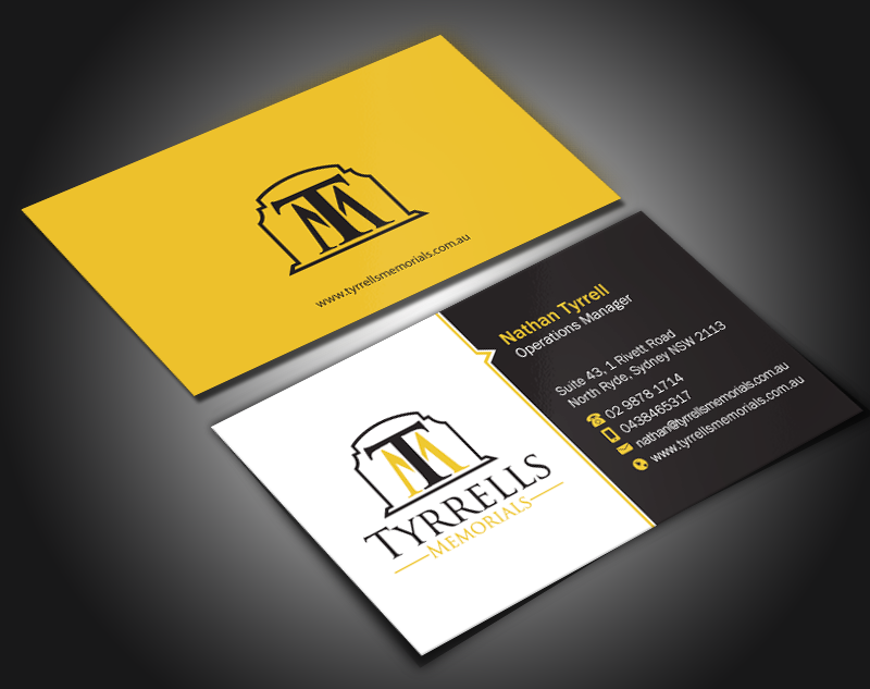 Diseño de Tarjeta de Presentación por Brand aid para Tyrrells Memorials | Diseño #12652426
