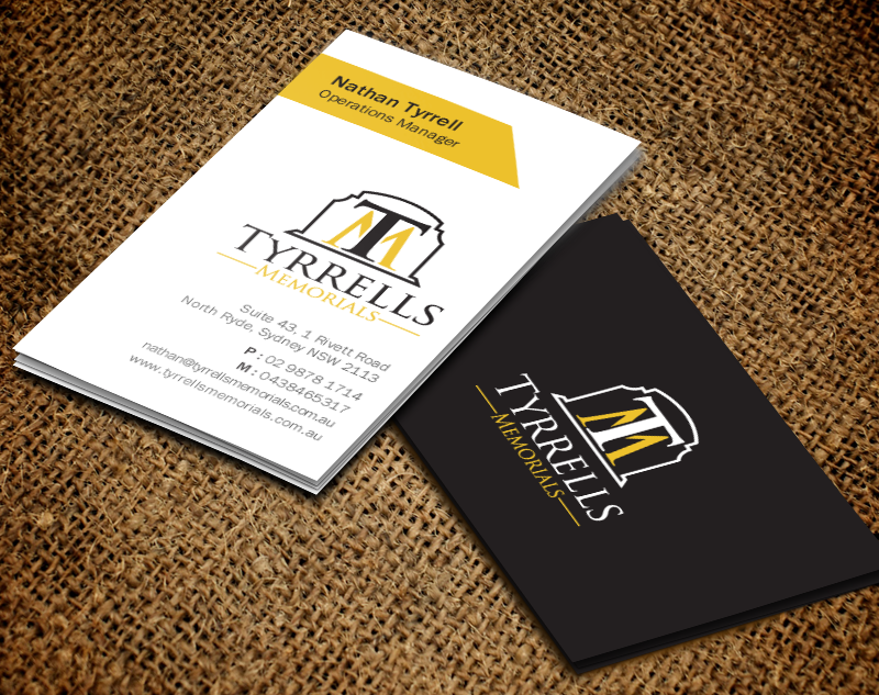 Visitenkarten-Design von Brand aid für Tyrrells Memorials | Design #12652427