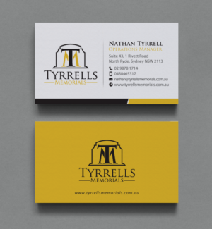 Business Card Design by chandrayaan.creative for Tyrrells Memorials | Design: #12650787