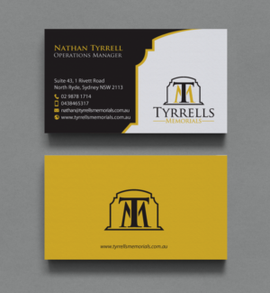 Business Card Design by chandrayaan.creative for Tyrrells Memorials | Design: #12650788