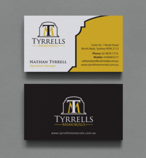 Business Card Design by chandrayaan.creative for Tyrrells Memorials | Design: #12650789