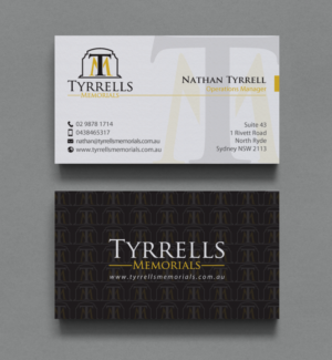 Business Card Design by chandrayaan.creative for Tyrrells Memorials | Design: #12652513