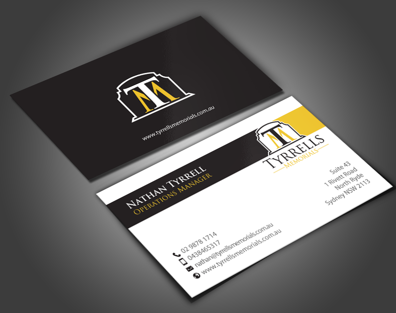 Business Card Design by chandrayaan.creative for Tyrrells Memorials | Design #12652514