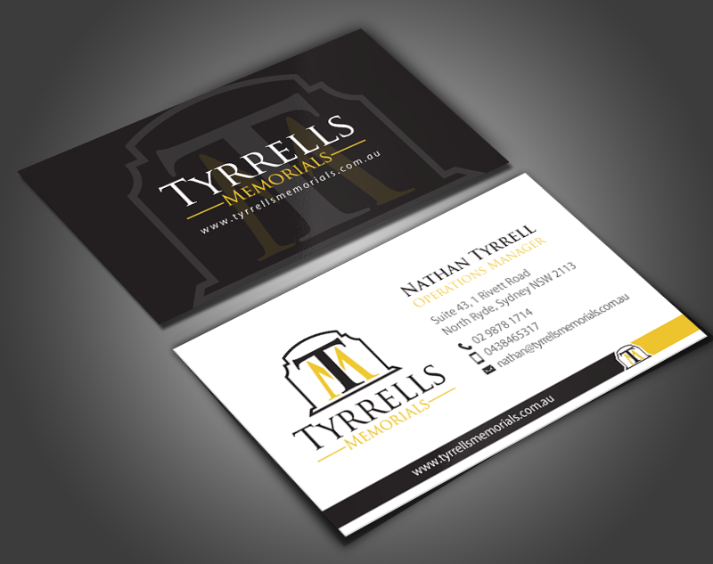 Business Card Design by chandrayaan.creative for Tyrrells Memorials | Design #12652515