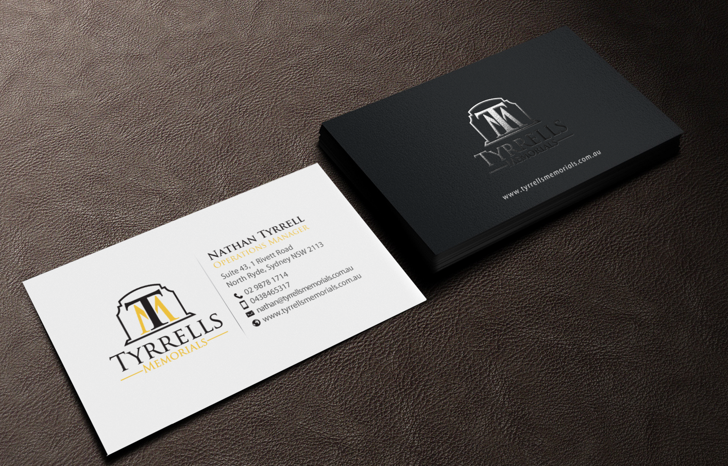 Business Card Design by chandrayaan.creative for Tyrrells Memorials | Design #12677199