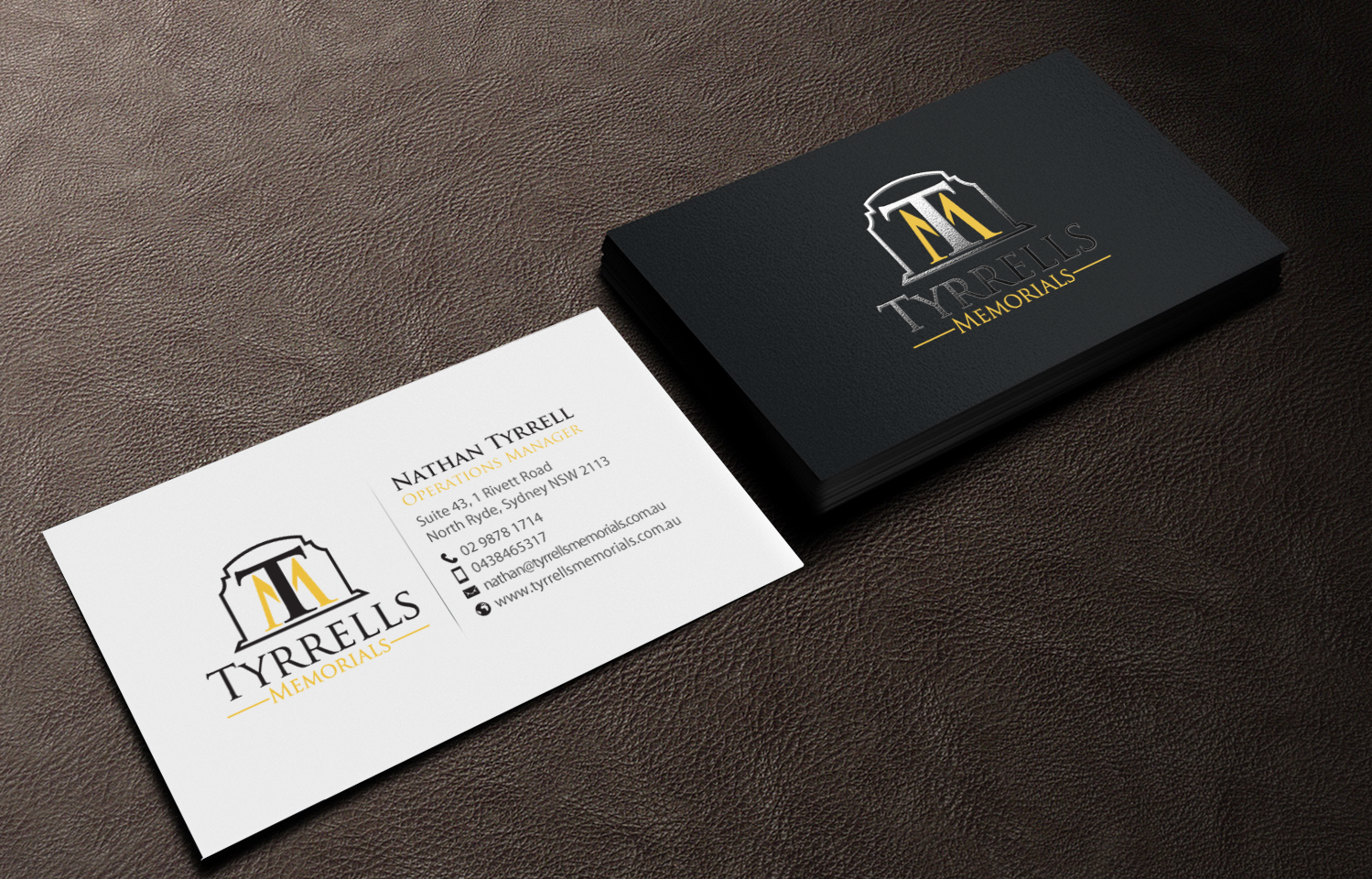 Visitenkarten-Design von chandrayaan.creative für Tyrrells Memorials | Design #12677201