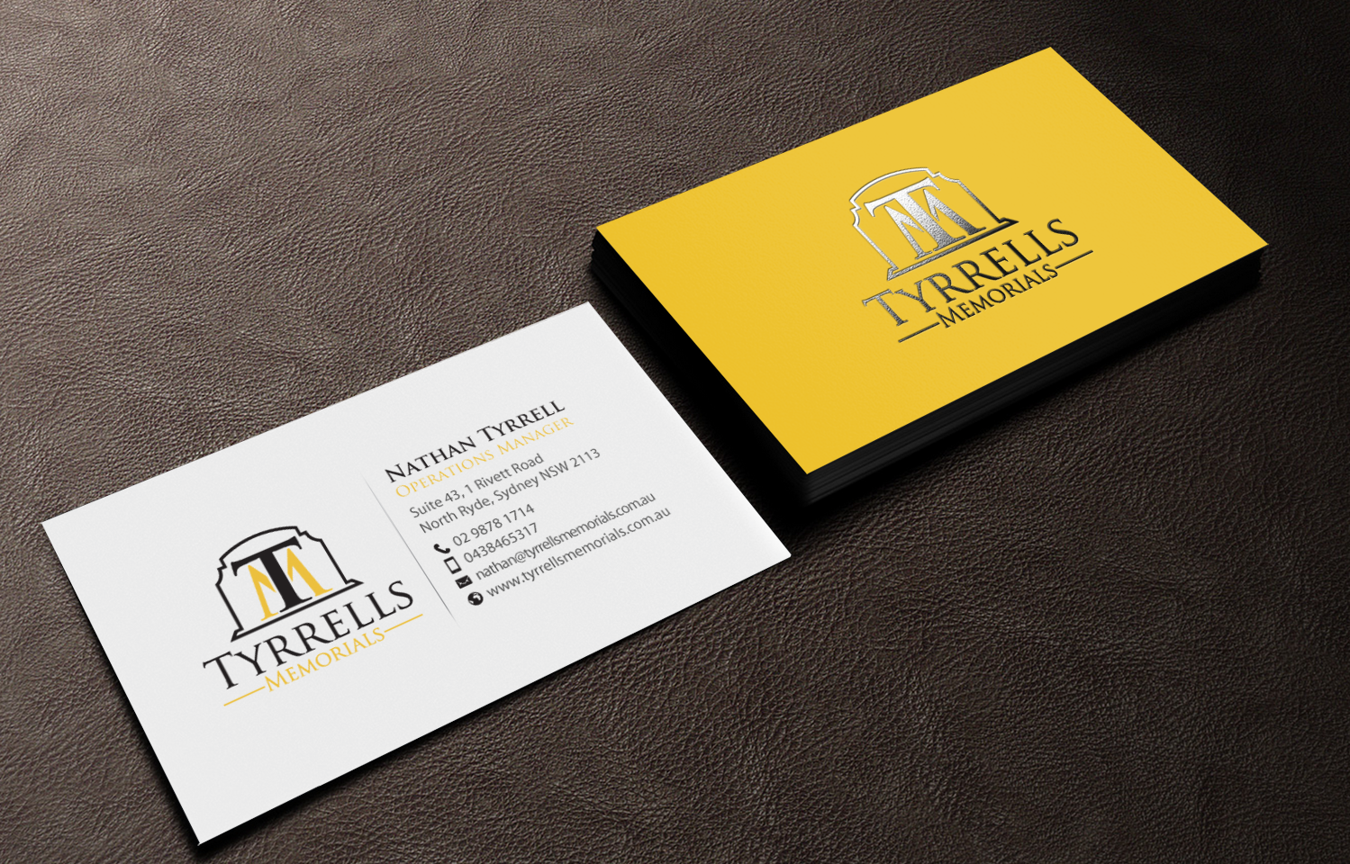 Visitenkarten-Design von chandrayaan.creative für Tyrrells Memorials | Design #12677202