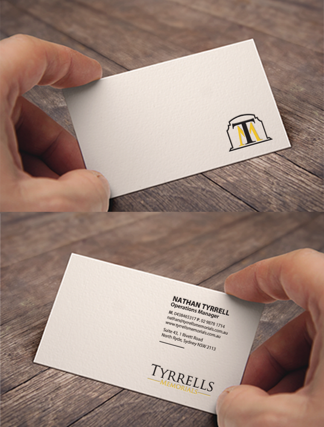 Business Card Design by chandrayaan.creative for Tyrrells Memorials | Design #12677203