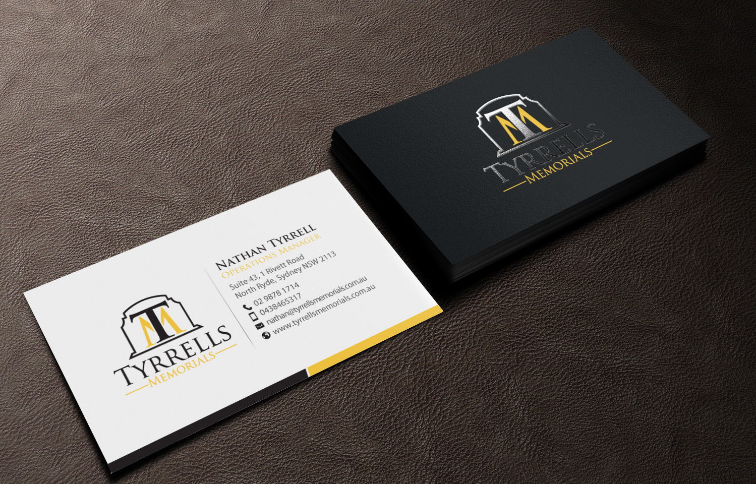 Business Card Design by chandrayaan.creative for Tyrrells Memorials | Design #12677204