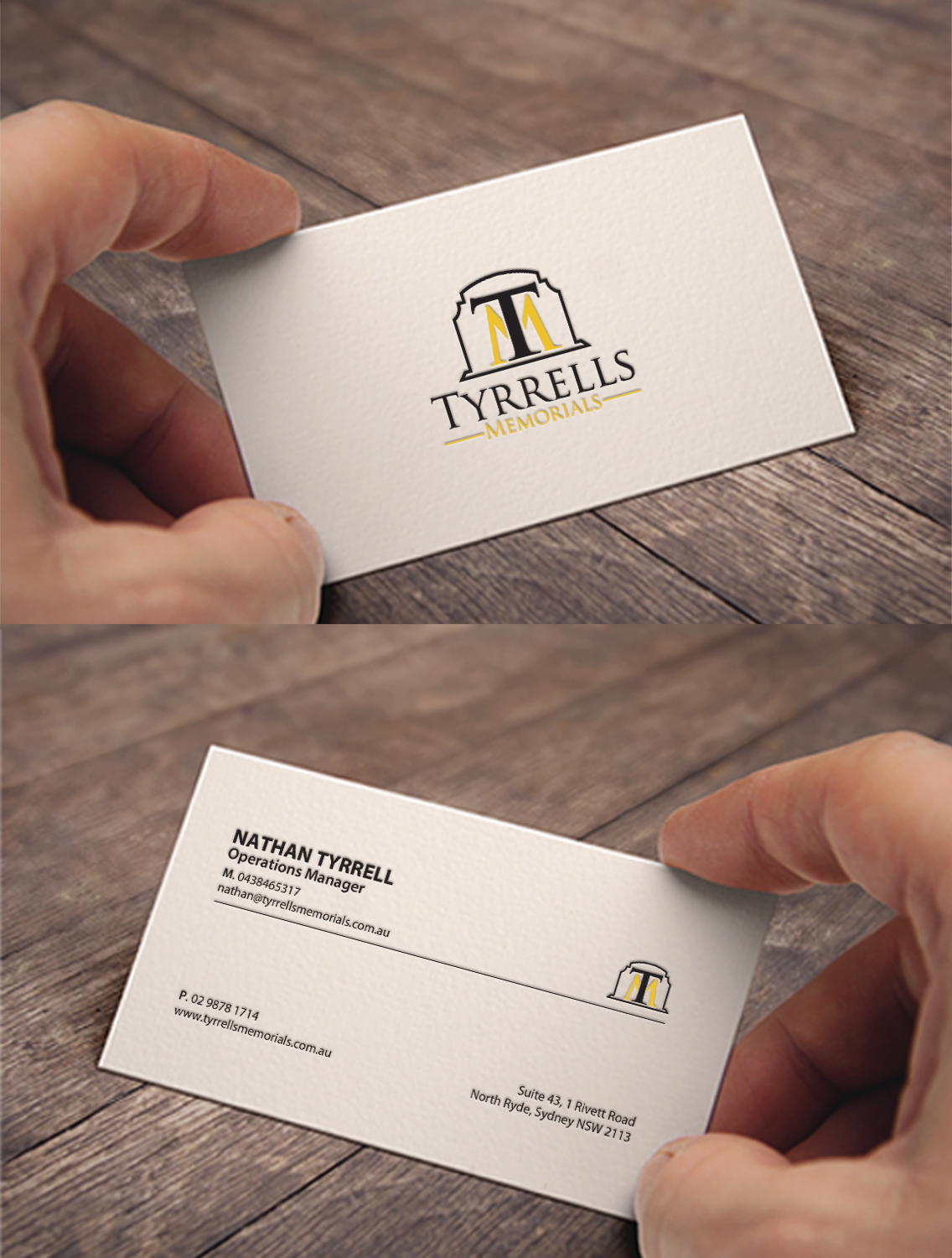 Business Card Design by chandrayaan.creative for Tyrrells Memorials | Design #12677207