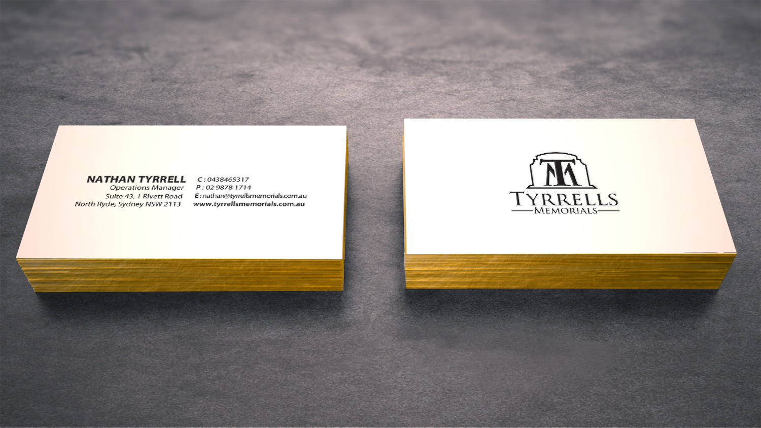 Business Card Design by chandrayaan.creative for Tyrrells Memorials | Design #12677211