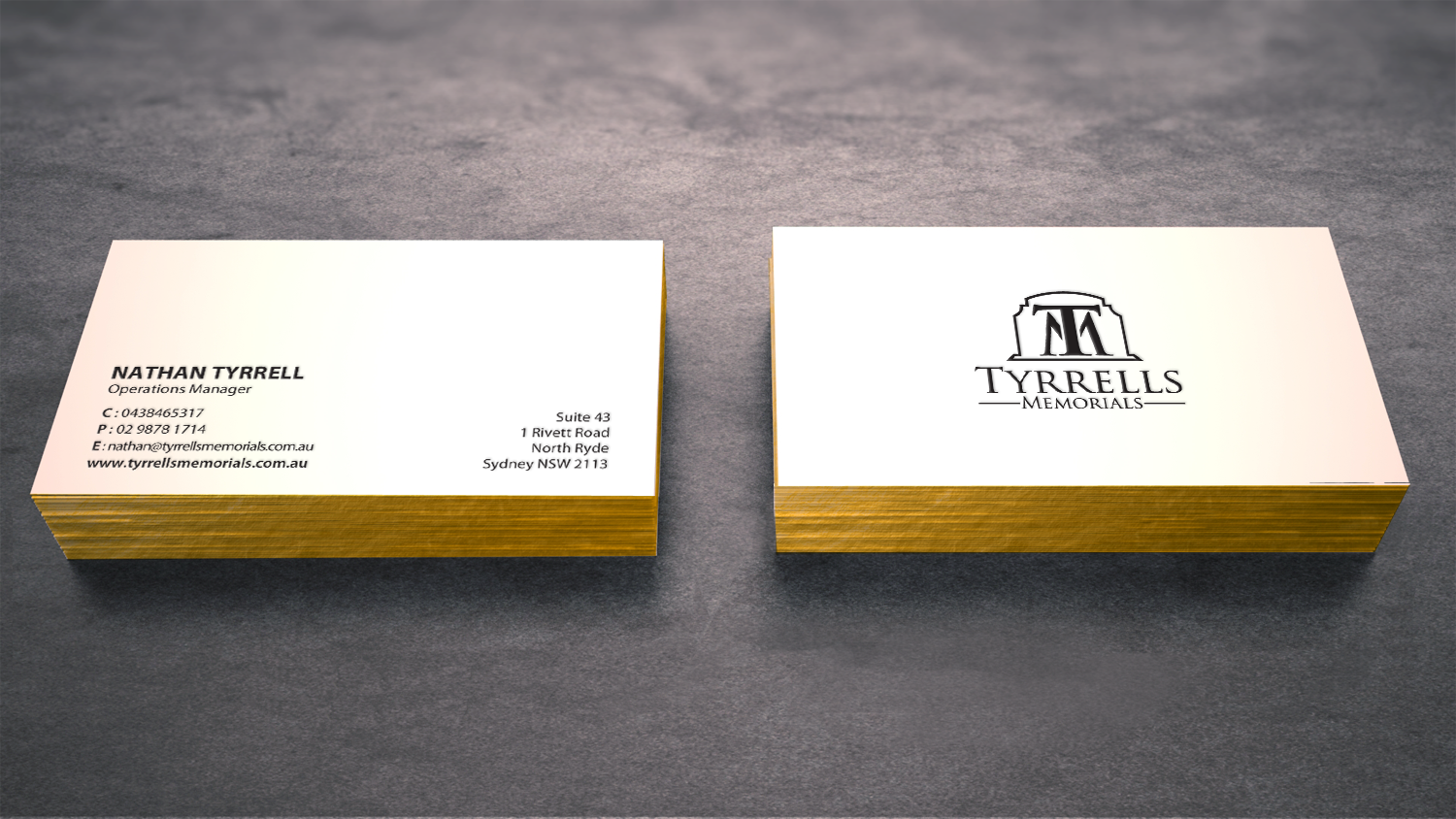 Business Card Design by chandrayaan.creative for Tyrrells Memorials | Design #12677216