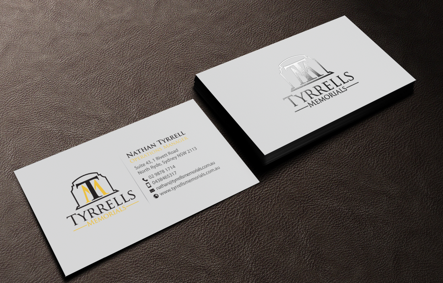 Business Card Design by chandrayaan.creative for Tyrrells Memorials | Design #12677218