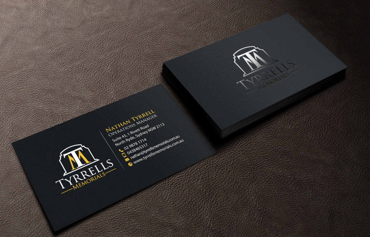 Business Card Design by chandrayaan.creative for Tyrrells Memorials | Design #12677219