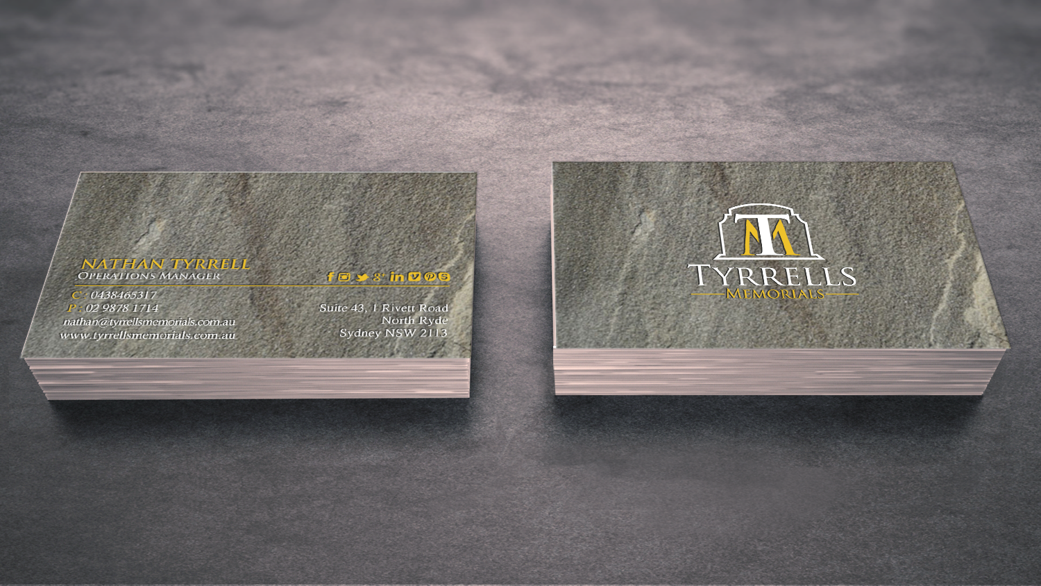 Business Card Design by chandrayaan.creative for Tyrrells Memorials | Design #12724615