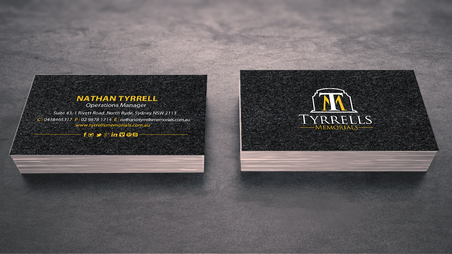 Business Card Design by chandrayaan.creative for Tyrrells Memorials | Design #12724618