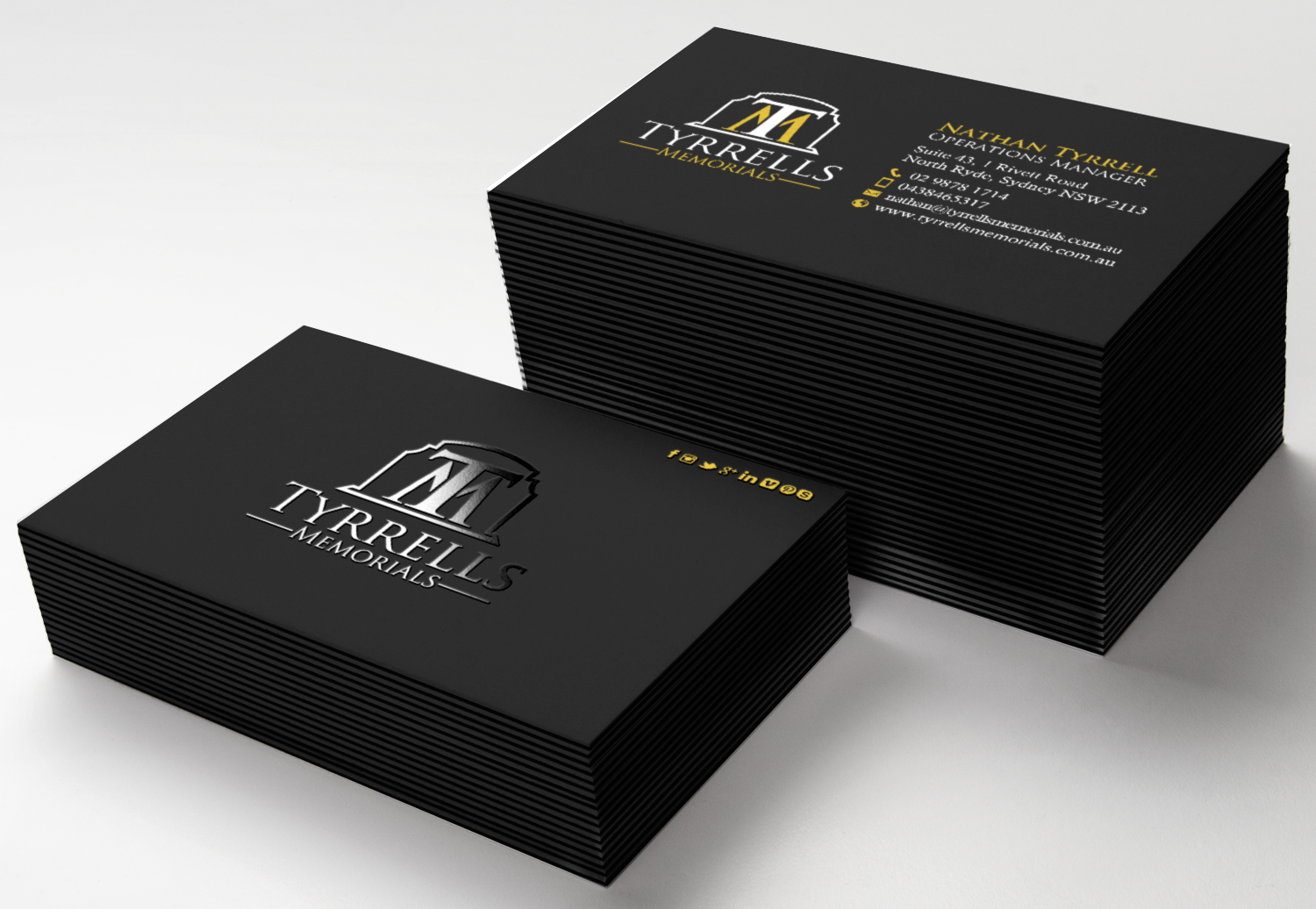 Business Card Design by chandrayaan.creative for Tyrrells Memorials | Design #12724634