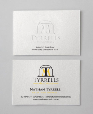 Business Card Design by chandrayaan.creative for Tyrrells Memorials | Design: #12777833