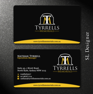Business Card Design by SL Designer for Tyrrells Memorials | Design: #12658569
