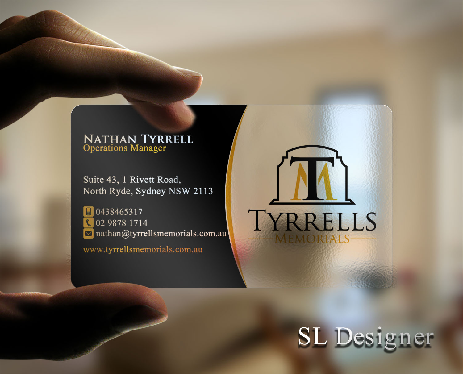 Business Card Design by SL Designer for Tyrrells Memorials | Design #12658709