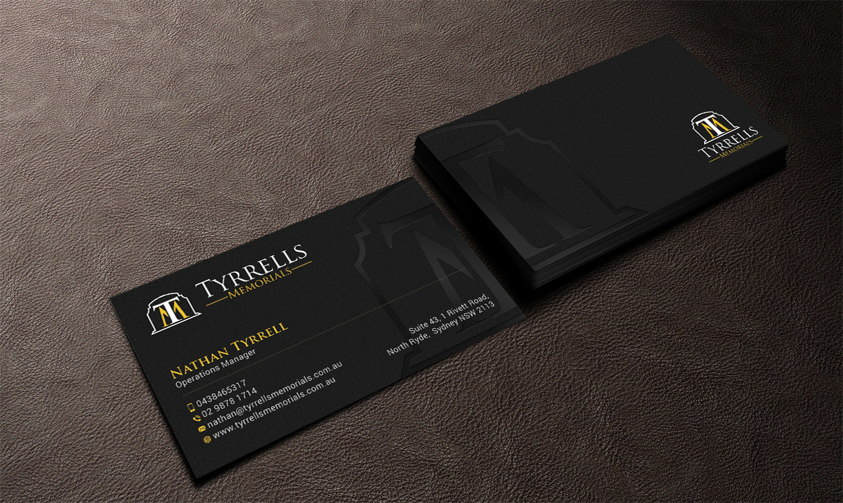 Business Card Design by SS_Designs for Tyrrells Memorials | Design #12705824