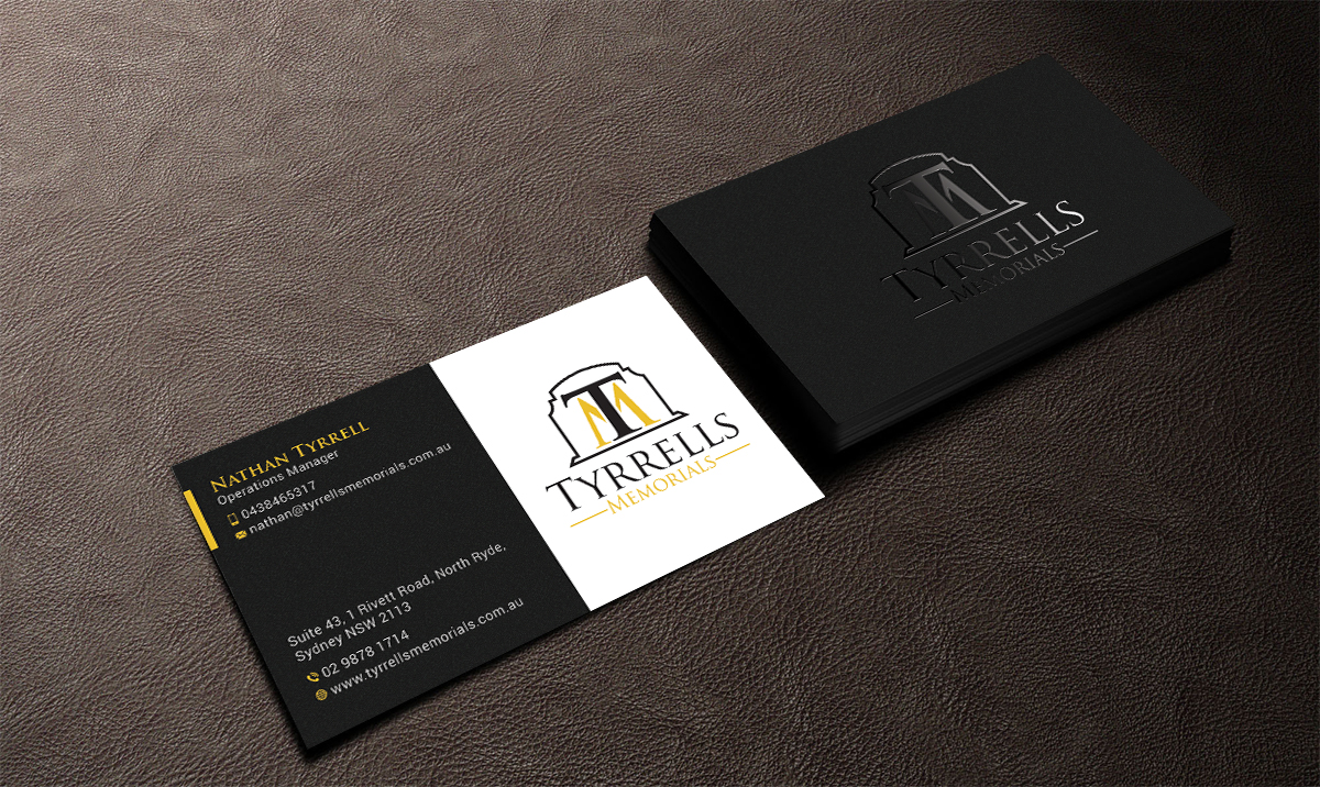 Visitenkarten-Design von SS_Designs für Tyrrells Memorials | Design #12705825