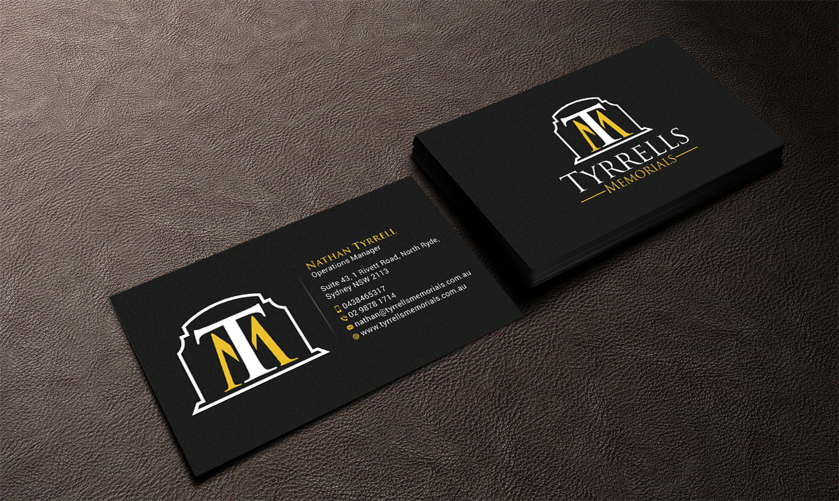 Business Card Design by SS_Designs for Tyrrells Memorials | Design #12705826