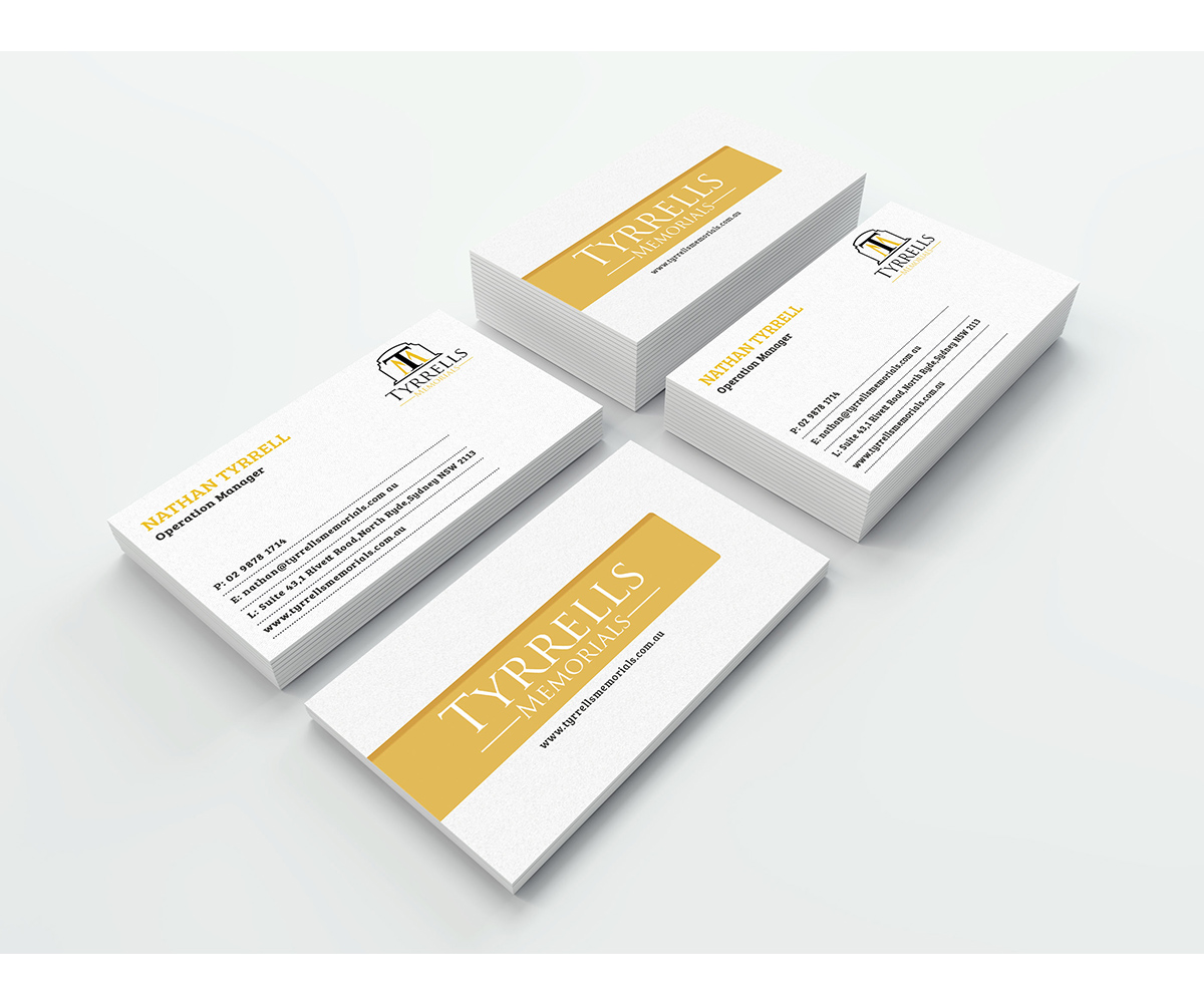 Business Card Design by Graphic Flame for Tyrrells Memorials | Design #12671144