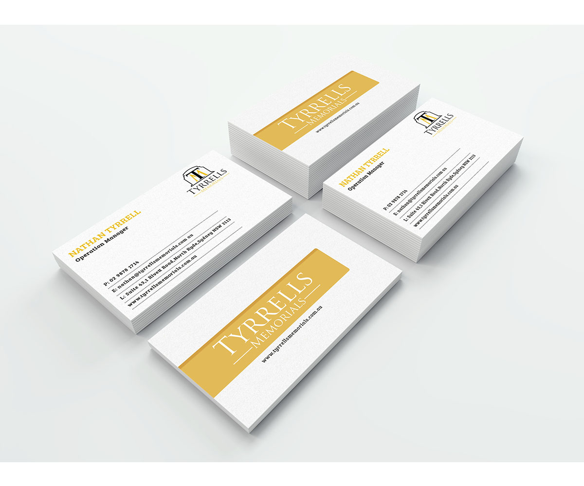 Business Card Design by Graphic Flame for Tyrrells Memorials | Design #12671193