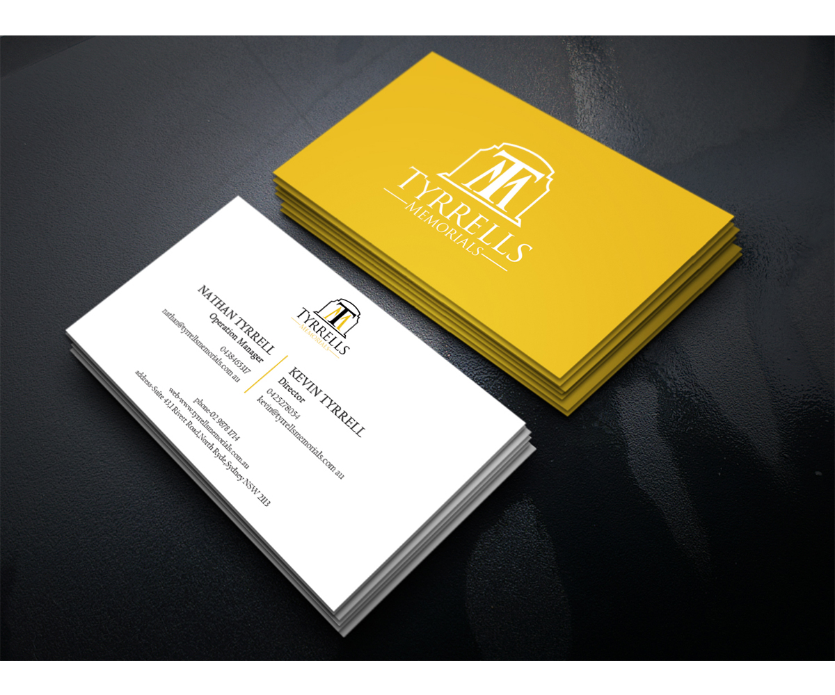 Diseño de Tarjeta de Presentación por Graphic Flame para Tyrrells Memorials | Diseño #12671195