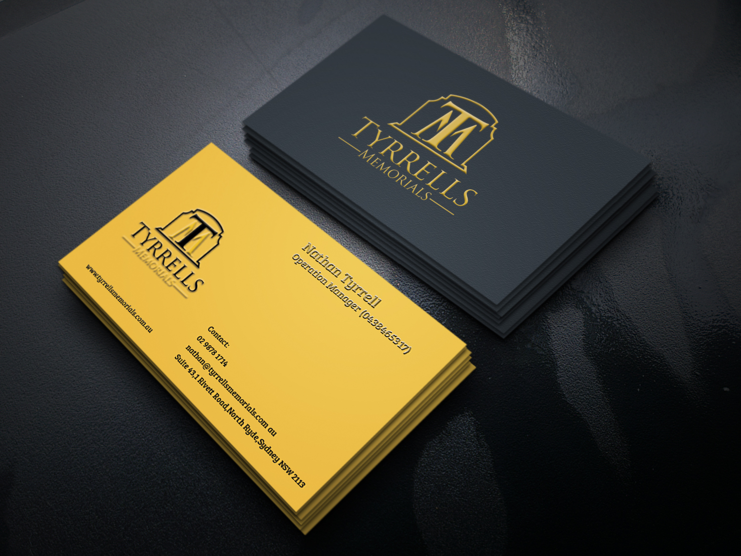 Diseño de Tarjeta de Presentación por Graphic Flame para Tyrrells Memorials | Diseño #12672116