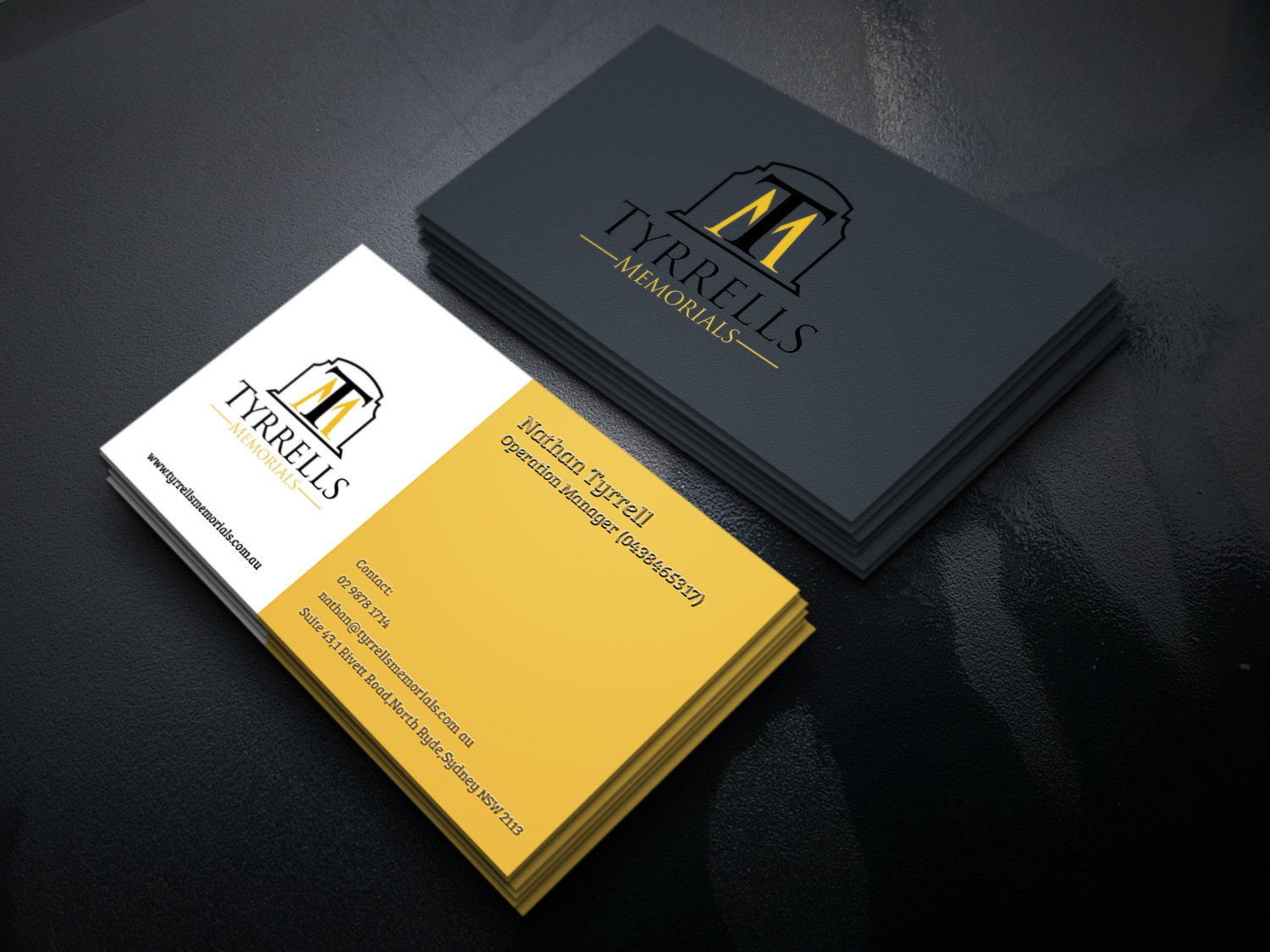 Diseño de Tarjeta de Presentación por Graphic Flame para Tyrrells Memorials | Diseño #12672120