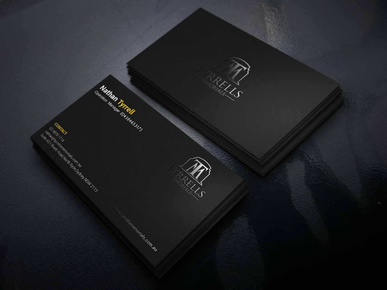 Business Card Design by Graphic Flame for Tyrrells Memorials | Design #12707457